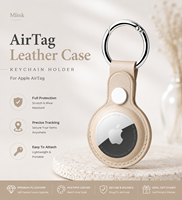 Étui en cuir PU pour AirTag, porte-clés, housse de protection pour Apple AirTag, accessoire anti-perte, fournisseur en gros