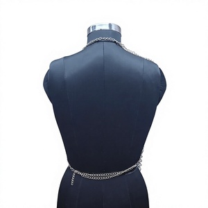 Armure de mode en maille d'acier inoxydable plaqué argent, forme irrégulière, design soudé - Product Image 4