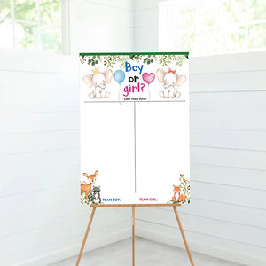 Décorations de fête de révélation de sexe de bébé <span class=keywords><strong>36</strong></span> autocollants de vote de garçon fille il elle a jeté votre vote jeu invités affiche interactive amusante - Product Image 4