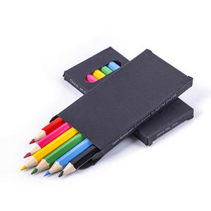 Coffret de crayons de couleur personnalisés promotionnels en bois, taille courte, pour la vente directe d'articles d'art – Cadeau offert - Product Image 1