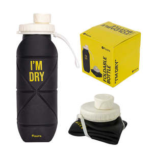Fleura <b>Foldable</b> <b>Bottle</b> 500Ml Collapsible <b>Water</b> <b>Bottle</b> With I'm Dry Print For Outdoor Use - Product Image 1