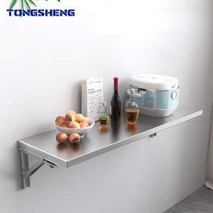 رف معدني قابل للطي من الفولاذ المقاوم للصدأ للخدمة الشاقة للمطبخ التجاري مثبت بالحائط للاستخدام في شاحنات الطعام - Product Image 2