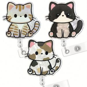 Wholesale PVC Acrylic Medical Retractable Heart Nurse Badge Reel Clip Keychain Doctor Accessories with ID Card Holder for Work - Product Image 6