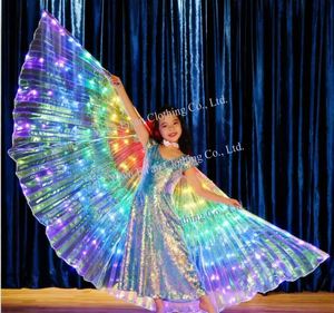 Costume da Danza con Ali di Farfalla Fluorescenti per Adulti, Mantello Luminoso a LED, Gonna per Danza del Ventre - Product Image 3