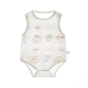 Ropa de bebé: <span class=keywords><strong>Pijama</strong></span> de algodón puro de una pieza para recién nacido, tipo tiras triangulares, con entrepierna abierta, fino para verano - Product Image 5
