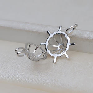 Pendentif en argent S925 Wenchi, forme de bateau pirate et de tournesol, accessoire de bricolage pour femmes, breloques pour collier 6-8, composants de cage à trous - Product Image 3