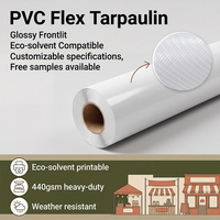 Bâche PVC souple personnalisée en rouleau 440 g/m² brillante Frontlit pour impression publicitaire extérieure résistante aux solvants écologiques et aux UV