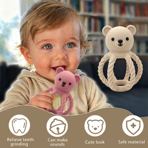 Nuevo diseño suave sin BPA niños dentición juguete oso Animal sonajero bebé silicona mordedor - Product Image 3