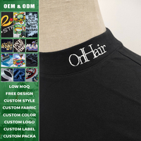 Camiseta Personalizada de Cuello Alto, 230g, Tejido de Punto, 100% Algodón Jersey, Corte Regular, Ropa Urbana para Hombre, Ecológica, Premium, al por Mayor