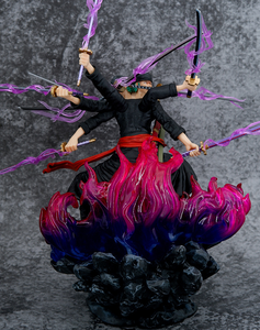 39cm une pièce Anime Roronoa Zoro Wano <span class=keywords><strong>pays</strong></span> PVC modèle dessin animé jouet trois têtes Six bras neuf couteaux flux Shura Action jouet - Product Image 3