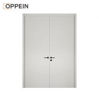 Porte pleine en PVC et bois OPPEIN, design moderne, étanche, pour entrée de villa et fenêtre