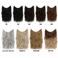 Extensions de cheveux à clipser, postiche monobloc, patch volumisant, longues boucles, sans couture, cheveux synthétiques résistants à la permanente