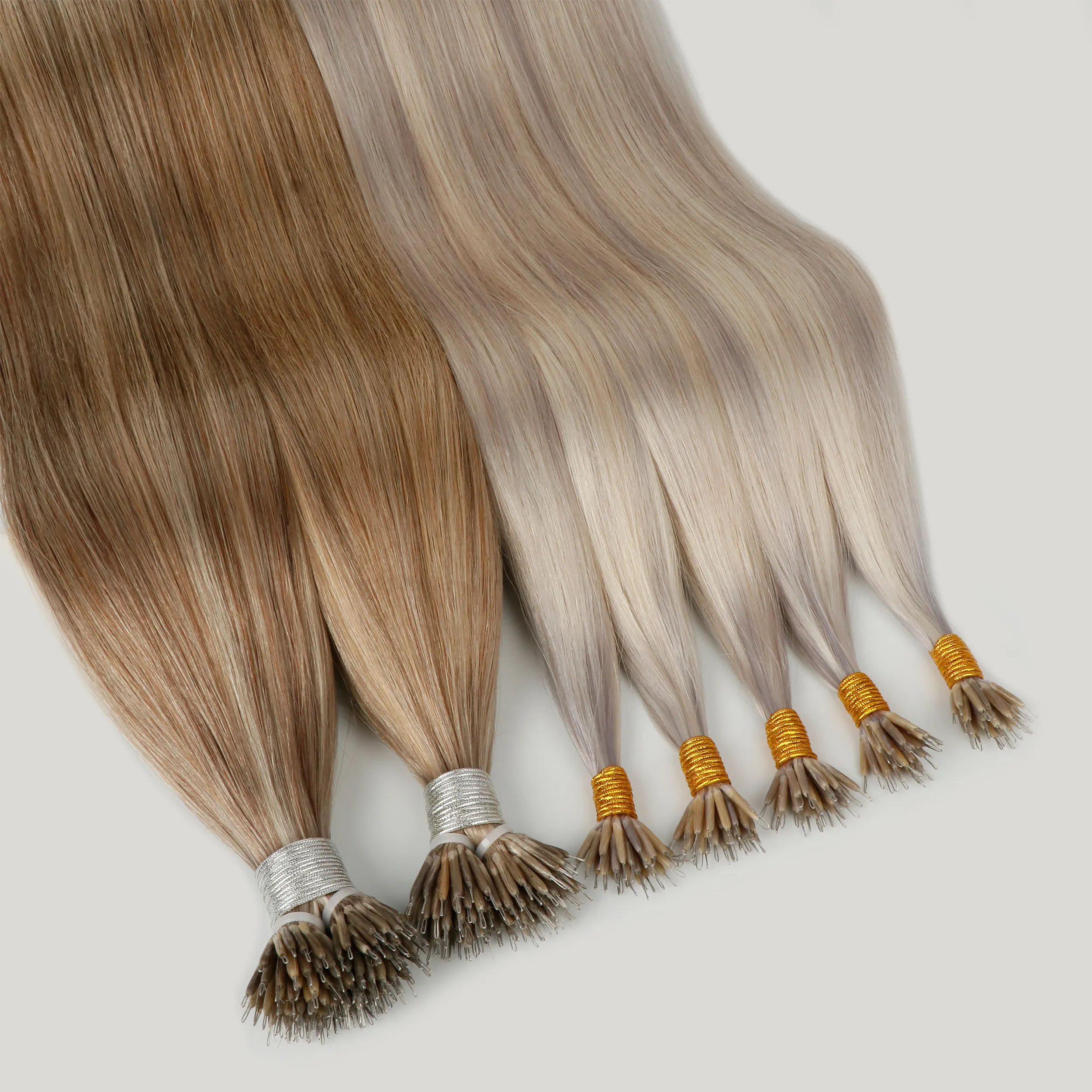 Balayage Nano Bead Extension de cheveux humains Remy European Nano Tip Extensions de cheveux Nano Ring Hair