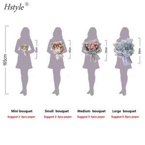 20PCS 58*58cm Eurasian Pastell Bouquet Geschenk papier Benutzer definierte Blumen Jubiläen Geschenk papier Wasserdicht Florist Supplies SD15 - Product Image 2