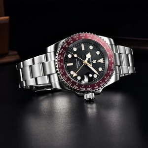 Montre mécanique pour homme PAGANI DESIGN 1758 New Japan NH34 GMT, luxe, verre saphir, automatique, étanche, acier inoxydable. - Product Image 5