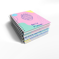 Carnet de notes A5 à spirale avec couverture rigide, design personnalisé, papier lisse, planificateur quotidien et hebdomadaire pour l'école et l'université
