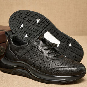 Men Genuine <b>Leather</b> Mesh Summer Breathable Cushioned <b>Sneakers</b> Rubber Outsole EVA Midsole - Product Image 3