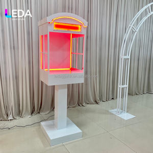 Cabina Telefónica Metálica Moderna LEDA Personalizada con Soporte para Libro de Visitas y Caja de Mensajes para Eventos de Boda - Product Image 6