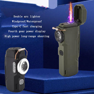 Portátil Mini Arco Ignição Tipo-C Cigarro Recarregável Isqueiro Windproof Wind Pen Clip Lanterna para Caminhadas ao ar livre Presente - Product Image 4