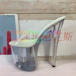 <span class=keywords><strong>Chaussures</strong></span> de danse d'été <span class=keywords><strong>transparentes</strong></span> à plateforme, style sexy, 8 pouces-20 cm, à enfiler, à bout ouvert, imperméables, modèle Crystal - Product Image 3