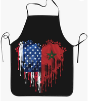 Tablier amusant de haute qualité, best-seller, avec drapeau et carte du Maroc, pour hommes et femmes, imperméable, pour la cuisine, le barbecue