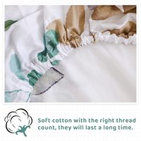 Ensemble de draps de lit Queen en coton imprimé de plantes tropicales confortables et lisses, respirantes et mignonnes pour hôtel, faciles d'entretien, extra douces et confortables