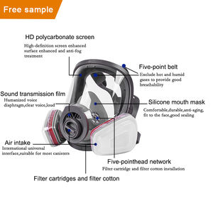 Diadema ajustable de cuatro puntos, máscara de gas de cara completa, <span class=keywords><strong>cartuchos</strong></span> de filtro doble para pintar - Product Image 5