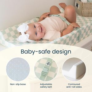 Tapis à langer pour bébé Ok100, motif à carreaux, imperméable, tapis de massage pour nouveau-né - Product Image 2