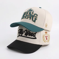 Casquettes de sport unisexes décontractées bicolores personnalisées pour l'extérieur, casquette de baseball structurée à 5 panneaux avec logo brodé en relief 3D