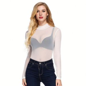 Blusa Transparente para <span class=keywords><strong>Mujer</strong></span>, Sexy, de Manga Larga, con Malla Transparente, en Oferta - Product Image 6