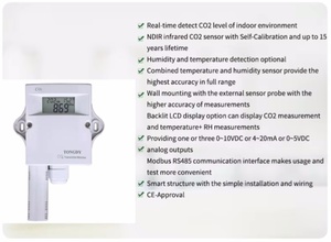 Máy Phát <span class=keywords><strong>CO2</strong></span> Với Giao Diện Modbus RS485 Và Cảm Biến <span class=keywords><strong>NDIR</strong></span> 24VAC/VDC 0 ~ 5000ppm Với Nhiệt Độ Và Độ Ẩm CE - Product Image 3