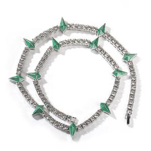 สร้อยคอฮิปฮอปแบบใหม่ ผลิตจากไทเทเนียมสตีล ดีไซน์หยดน้ำมัน สไตล์คลับเก๋ไก๋  พร้อมโซ่คิวบันประดับเพชรซิร์โคเนีย - Product Image 6