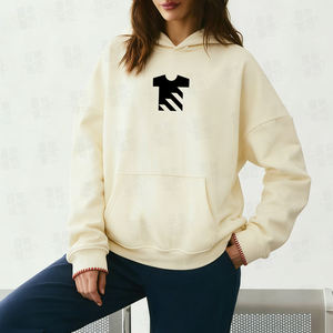 Sudadera con Capucha de Gran Tamaño para Mujer, Estilo Urbano, de Alta Calidad, Hombros Caídos, Algodón, Personalizable, Lisa - Product Image 3