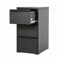 Armoire de classement verticale en acier noire, résistante à l'humidité, à 4 tiroirs, grande capacité de rangement, pour bureau de finance d'entreprise