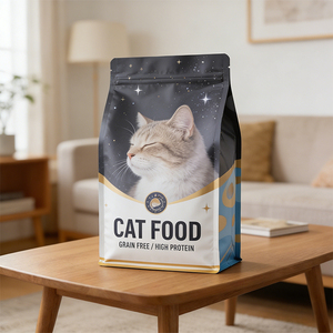 Op maat gemaakte katten- en hondenvoer verpakkingen met platte bodem, op maat gemaakte retort pouches met ritssluiting en waterdichte coating - Product Image 3