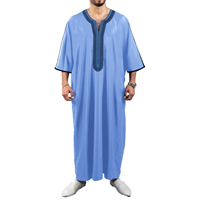 Thobe Musulman Brodé 2024 pour Hommes, Robe Djellaba, Abaya, Jellabiya ou Boubou Marocain pour Homme