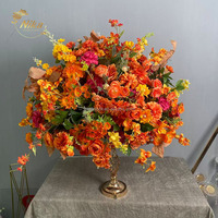 NIKA Nieuw Op Maat Gemaakt 80cm Groot Oranje Bloemenboeket voor Bruiloft Tafeldecoratie