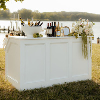 Bar à cocktails moderne personnalisé, station de boissons mobile en bois pour réceptions de mariage et douches nuptiales