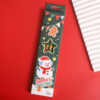 Fournitures scolaires pour la rentrée des classes, 6 crayons en bois HB à motifs de dessins animés pour enfants, avec gomme, pour Noël