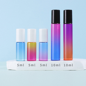 Botellas de rodillo degradado de 10ml y 5ml, rollo de vidrio de Color degradado para aceites esenciales, botellas de rollo de arcoíris - Product Image 4