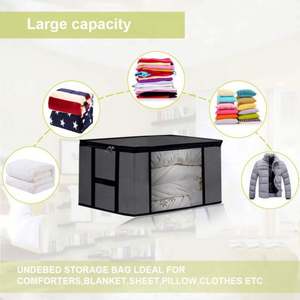 Custom 2 Packs Large Blanket Clothes Organization and Storage Containers with Reinforced H-types Handles - Product Image 5