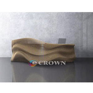 Simply Mall Checkout Design Counter showcase Cashier <strong>Table</strong> Wooden Shelf <strong>Footless</strong> Desk Corian Wooden Store OEM - Product Image 6