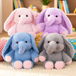 Lindo Peluche de Elefante de Juguete, Colorido y Suave, con Orejas Grandes, Regalo de Cumpleaños para Niños - Product Image 1