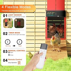<span class=keywords><strong>Porte</strong></span> automatique de <span class=keywords><strong>poulailler</strong></span> en aluminium à énergie <span class=keywords><strong>solaire</strong></span> avec télécommande et écran LCD programmable - Product Image 2