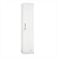 Armoire de rangement autoportante en acier à porte unique, durable, haute, avec serrure, pour appartement, chambre, organisateur de vêtements