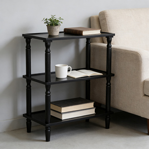 Étagère de rangement de salle de bain à 3 niveaux de couleur personnalisée, étagère de présentation debout pour salon, étagères de rangement d'angle en bois de <span class=keywords><strong>pin</strong></span> pour livres - Product Image 1