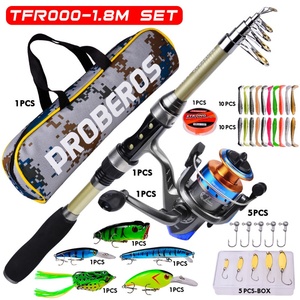 Kit complet de <span class=keywords><strong>moulinet</strong></span> de <span class=keywords><strong>canne</strong></span> à pêche <span class=keywords><strong>pour</strong></span> l'extérieur Mini 1.8m Combo Pesca Spinning Fishing Rod and Reel Combo Set - Product Image 5