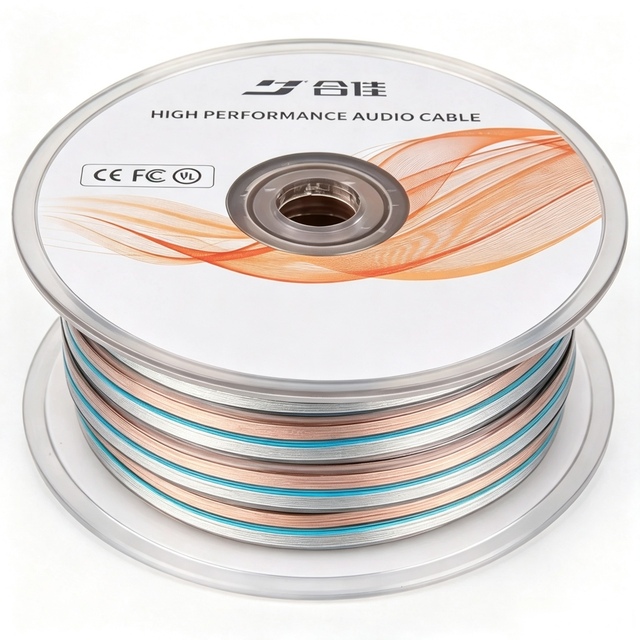 Premium Transparent Flat Speaker Cable 100m Roll OFC Pure Copper 2 Conductor Bulk Audio Speaker Wire