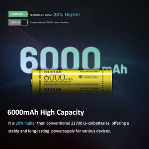 Batterie rechargeable au lithium-ion 21700, 6000 mAh, haute capacité pour lampes de poche - Product Image 2
