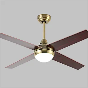 household fan 4 Wooden Blade 220, Volt 48 Inch Decorative, Ceiling Fan Lamp LED Ceiling Fan/